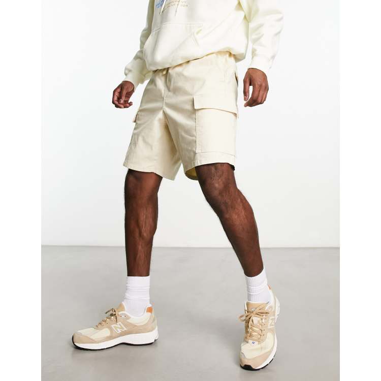 Mens cream shop cargo shorts