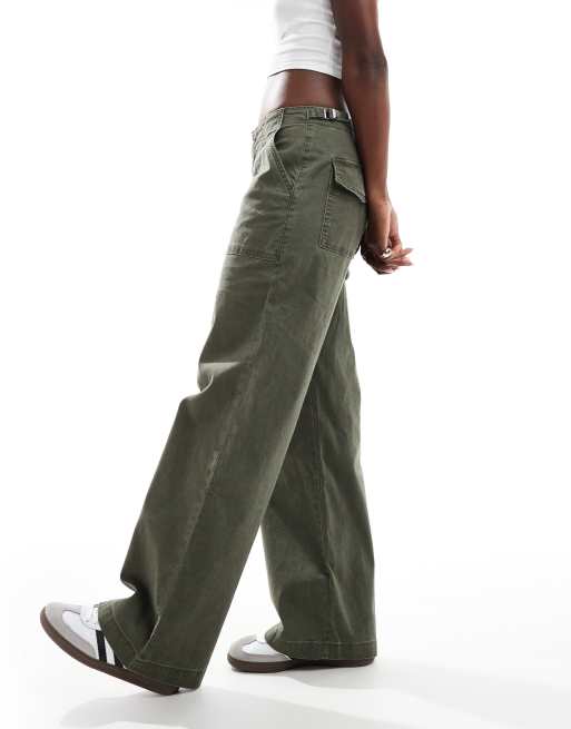 Levi's surplus straight fit canvas utility trousers in green