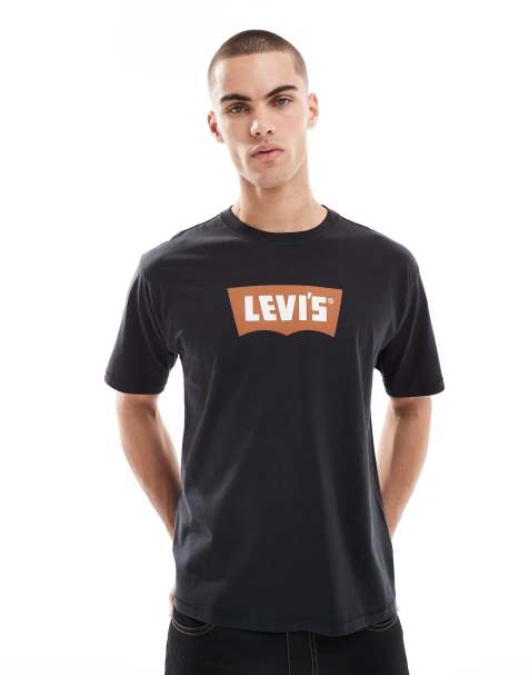 Levi's – Svart, avslappnad t-shirt i vintagestil med centrerad logga - view 1