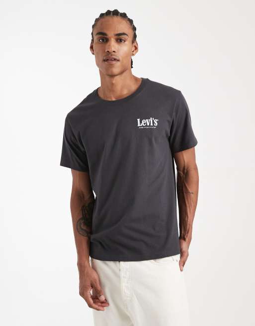 Levi's – Svart, avslappnad t-shirt med snabbmatstryck baktill, 3 av 5