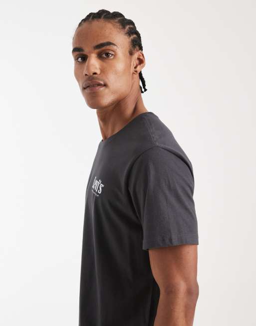 Levi's – Svart, avslappnad t-shirt med snabbmatstryck baktill, 4 av 5