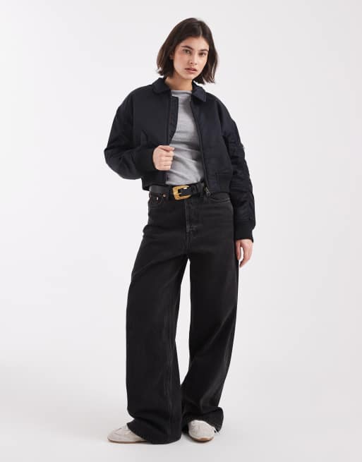 Levi's – Svart bomberjacka med rynkade ärmar i nylon, 3 av 4