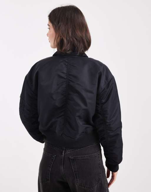 Levi's – Svart bomberjacka med rynkade ärmar i nylon, 4 av 4