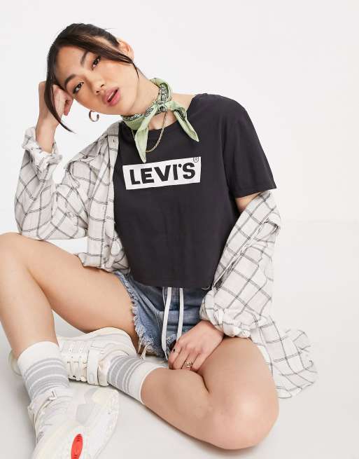 Levi's – Svart, kort t-shirt med logga