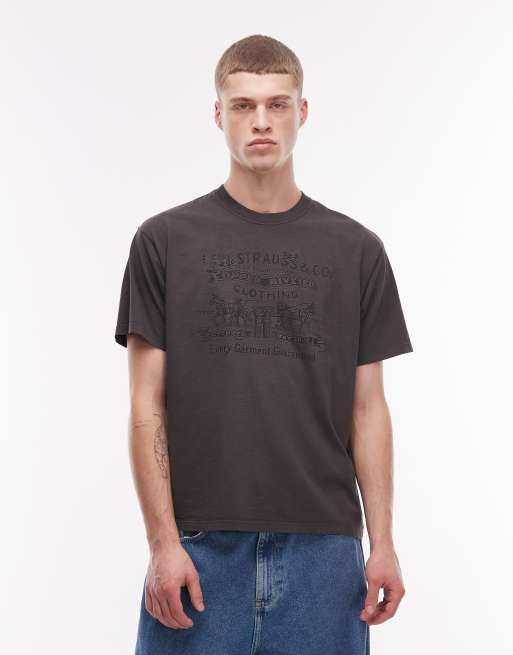 Levi's – Svart t-shirt i vintagestil med cowboytryck