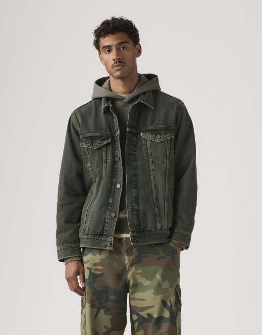 Levi's – Svart, vintagetvättad truckerjacka i denim med avslappnad passform