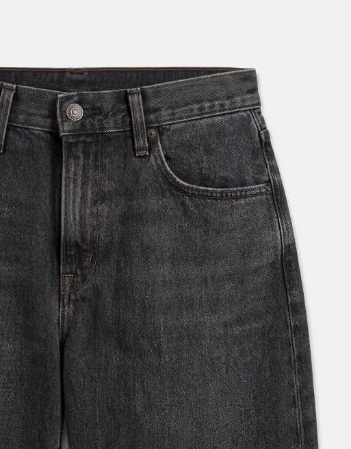 Levi's – Svarta, baggy jeansshorts med tvättad finish och hög midja, 8 av 9