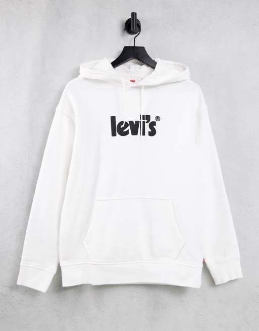 Levi's - Sweat à capuche avec logo style affiche - Blanc