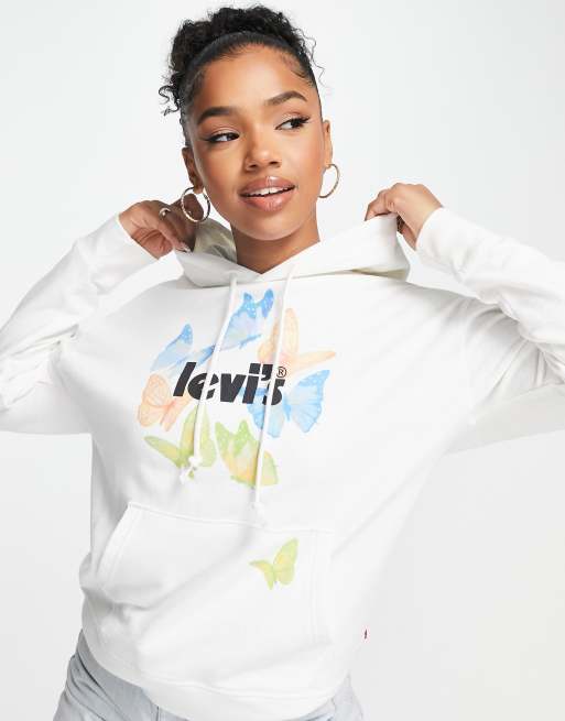 Levi s Sweat capuche avec motif papillons Blanc