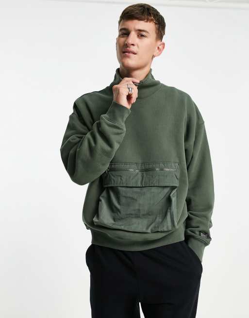 Levi's - Sweat col montant à poches fonctionnelles - Vert 