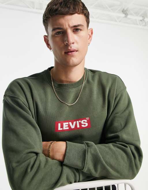 Levi s Sweat decontracte avec logo encadre Vert ASOS