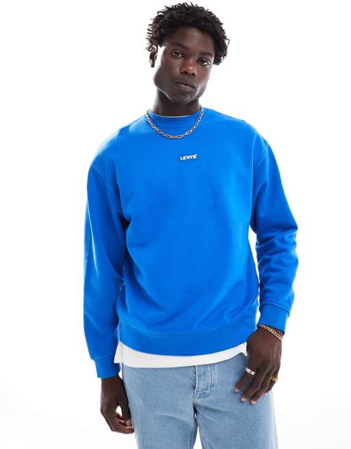Levi's - Sweat décontracté avec petit écusson logo au centre - Bleu
