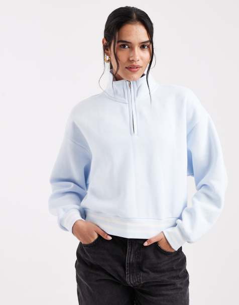 Levi's sweat-shirt à col zippé 1/4 bleu clair - view 1
