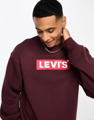 Levi's sweatshirt with boxtab in brown - ASOS Price Checker