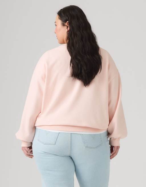 Levi's sweat-shirt col rond du quotidien en rose (grande taille), 2 de 4
