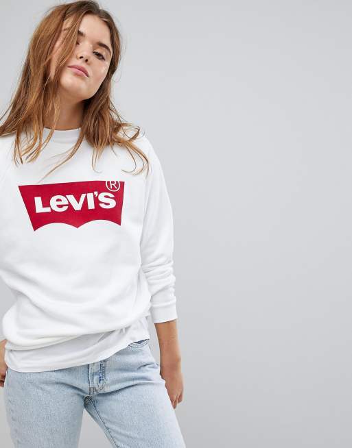 Levi's - Sweat-shirt coupe décontractée avec logo - Blanc ...