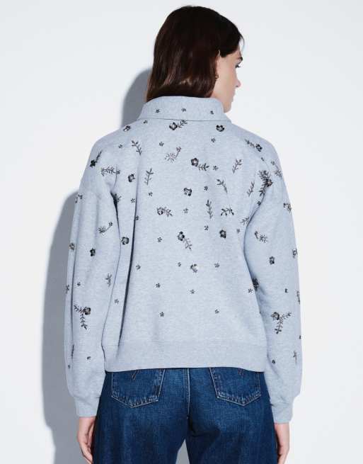 Levi's sweat-shirt polo orné vintage gris, 3 de 8