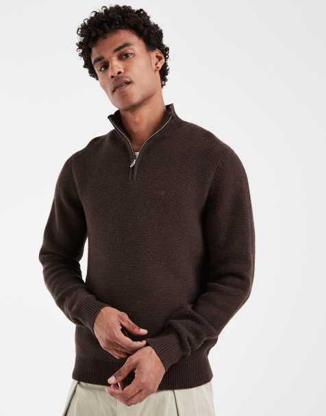 Levi's sweat-shirt zippé quart de zip marron - view 1