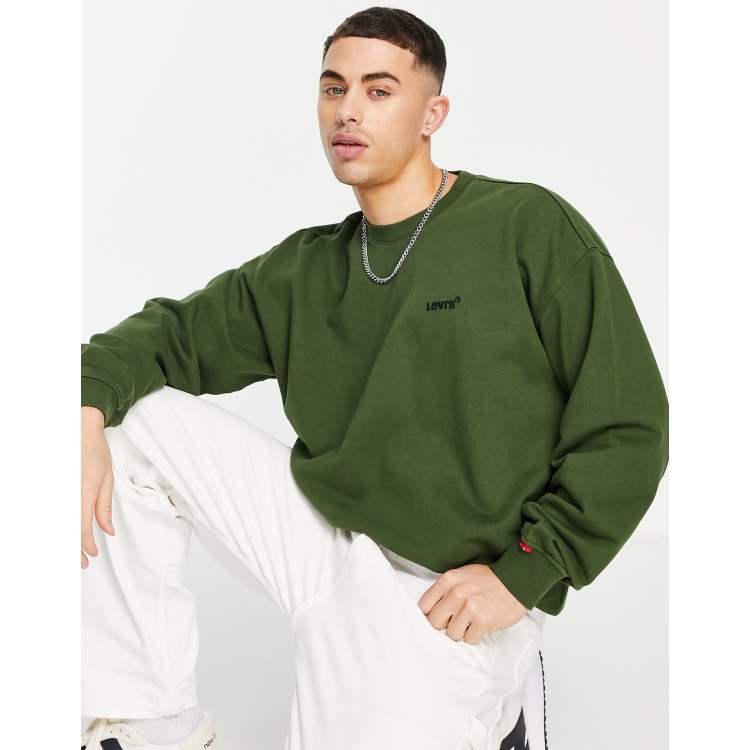 Levi's green sweatshirt sale