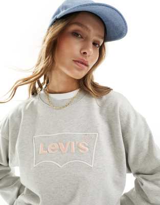 Levi's - Sweatshirt in Grau mit Fledermaus-Logo auf der Brust