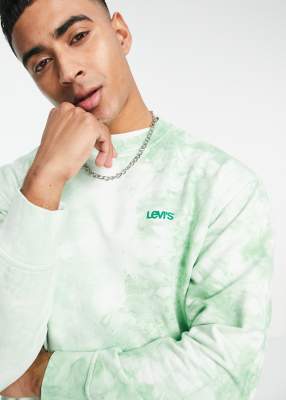 Levi's sweatshirt in green tie dye print with small logo | £ | Closer