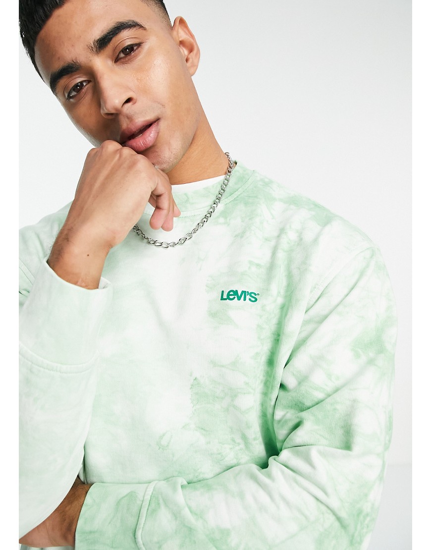 Levi's sweatshirt in green tie dye print with small logo | £ | Closer