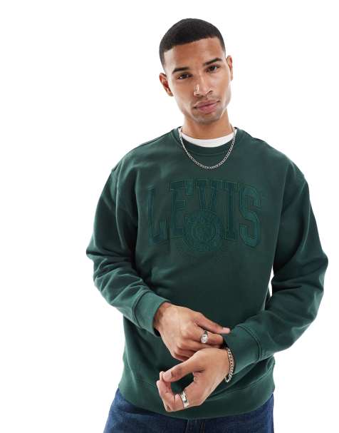 Levi's – Sweatshirt in Mittelgrün mit farblich abgestimmter Logo-Applikation und lässigem Schnitt - view 1
