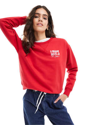 Levi's - Sweatshirt in Rot mit kleinem Logo