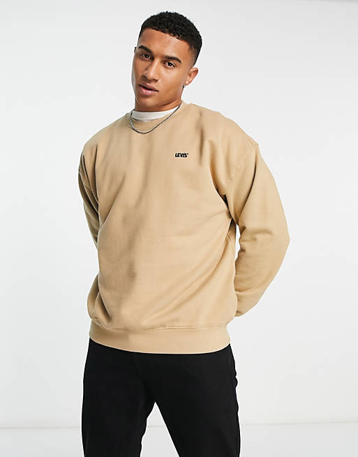 Levi's sweatshirt in tan with small poster logo | ASOS