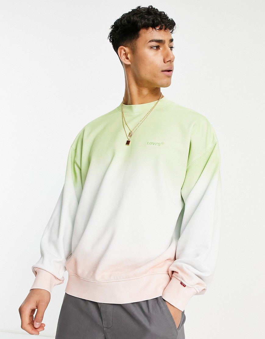Levi's Sweatshirt In Tie Dye Ombre With Small Logo-multi