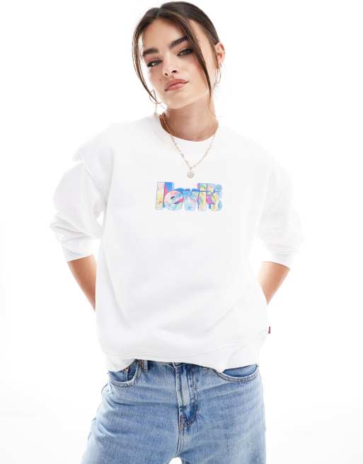 Levi's - Sweatshirt met logo in wit
