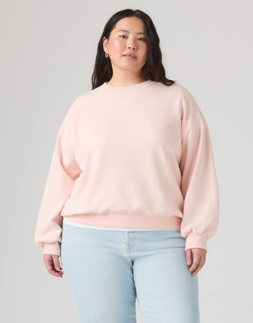 Levi's Sweatshirt mit Rundhalsausschnitt für den Alltag (Plus-Size) in Pink