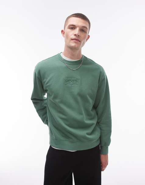 Levi's sweatshirt with batwing logo in green - view 1
