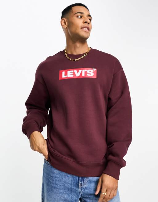 Levi s sweatshirt with boxtab in brown ASOS