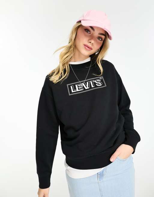 Levi s sweatshirt with boxtab logo in black ASOS