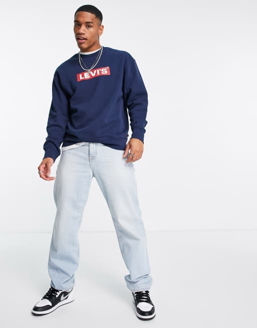 Levis blue and online white sweatshirt