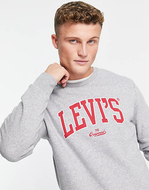 Levi's sweatshirt with collegiate logo in grey | ASOS