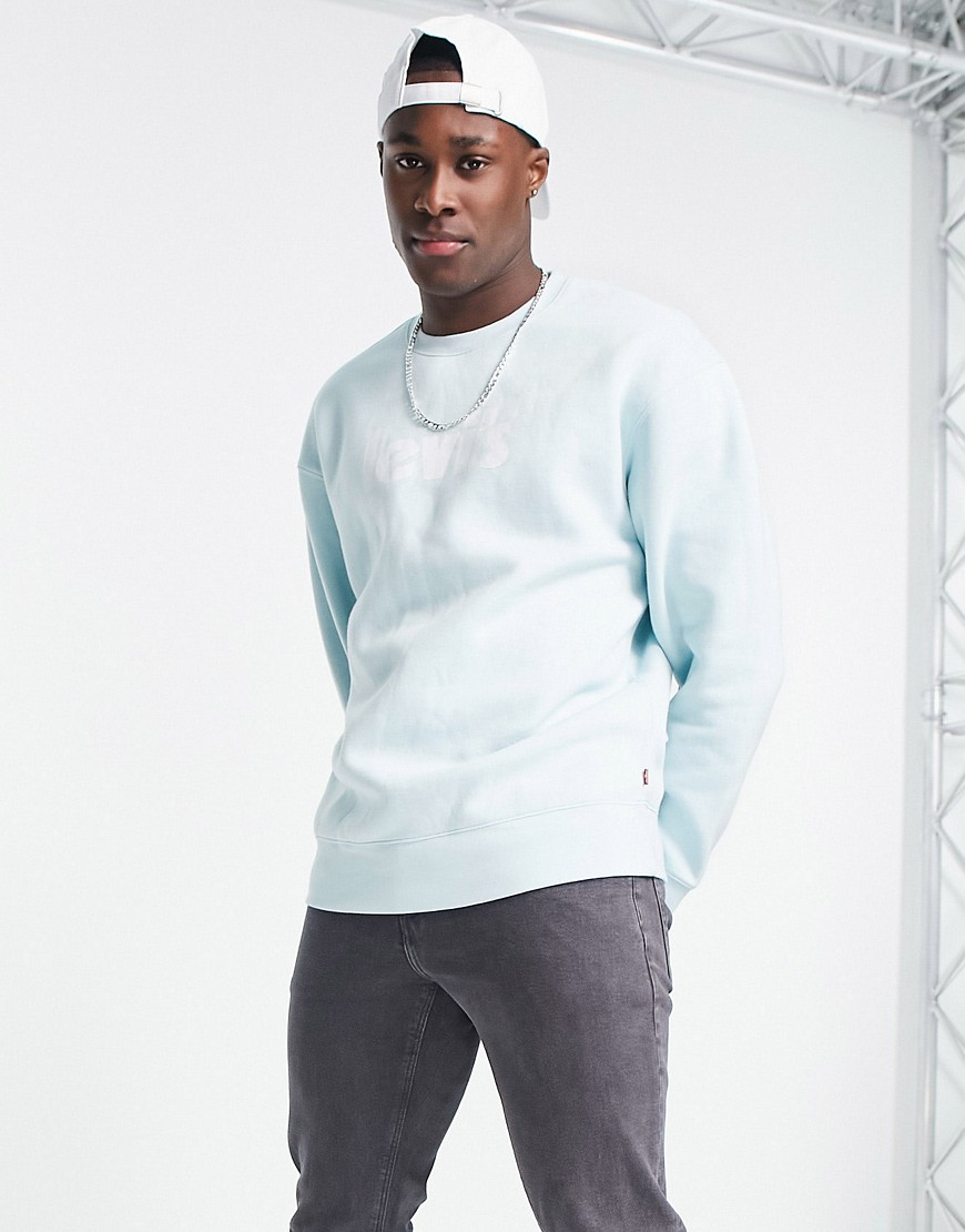 levi's sweatshirt with poster logo in pale blue