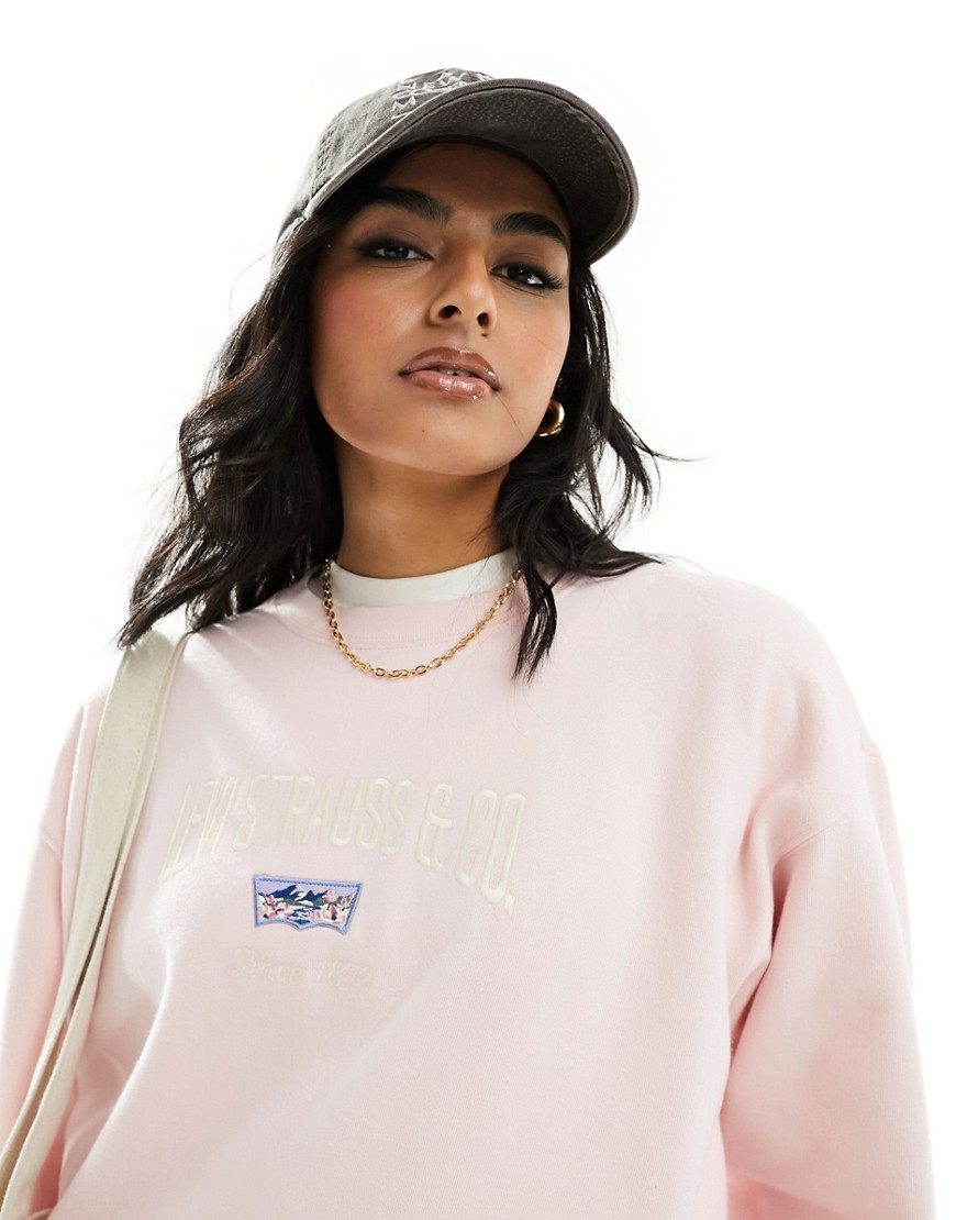 Levi's sweatshirt with retro chest logo in baby pink