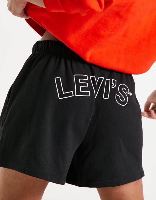 Levi's - Sweatshort met print in zwart
