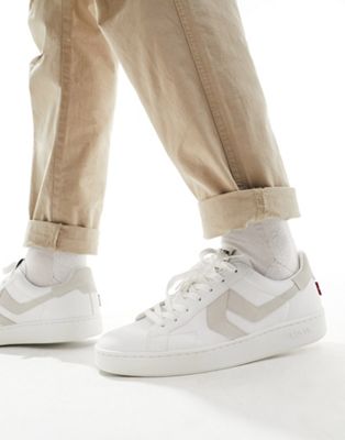 Levi's Swift leather trainer in white with cream backtab