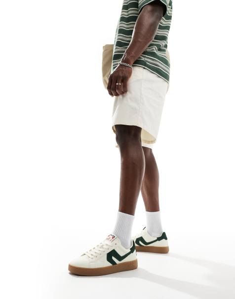 Levi's - Swift - Sneakers in camoscio bianco sporco e verdi con suola in gomma - view 1