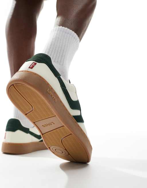 Levi's - Swift - Sneakers in camoscio bianco sporco e verdi con suola in gomma, 4 di 5