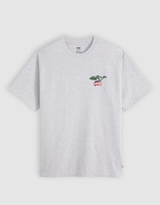 Levi's – Szary melanżowy T-shirt z nadrukiem na plecach, 2 z 5