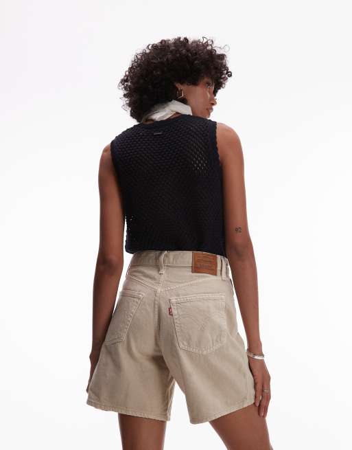 Levi's – Szorty jeansowe baggy z wysokim stanem w kolorze ecru, 3 z 5
