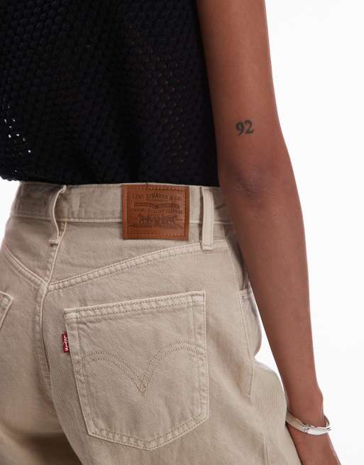 Levi's – Szorty jeansowe baggy z wysokim stanem w kolorze ecru, 5 z 5