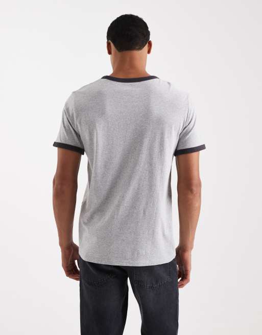 Levi's - T-shirt à bords contrastants avec détail cow-boy rétro brodé - Gris chiné, 3 de 5