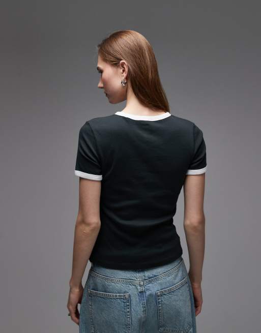 Levi's - T-shirt à liserés et inscription groupe de musique - Noir, 3 de 4