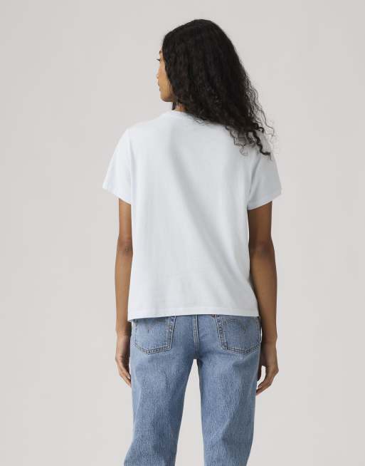 Levi's t-shirt à logo embossé sur la poitrine bleu clair, 3 de 4