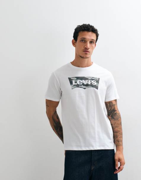 Levi's - T-shirt à logo et imprimé camouflage - Blanc - view 1